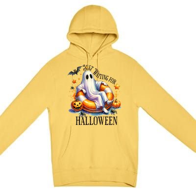 Funny Ghost Just Waiting For Halloween Gift Premium Pullover Hoodie