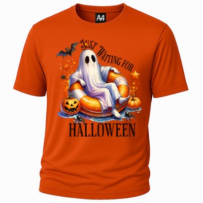 Funny Ghost Just Waiting For Halloween Gift Cooling Performance Crew T-Shirt