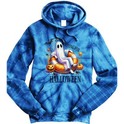 Funny Ghost Just Waiting For Halloween Gift Tie Dye Hoodie