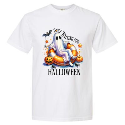 Funny Ghost Just Waiting For Halloween Gift Garment-Dyed Heavyweight T-Shirt