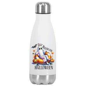 Funny Ghost Just Waiting For Halloween Gift Stainless Steel Insulated Water Bottle