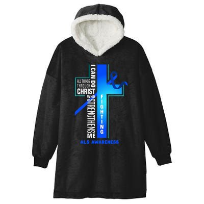 Faith God Jesus Christ Als Warrior Als Fighter Als Awareness Hooded Wearable Blanket