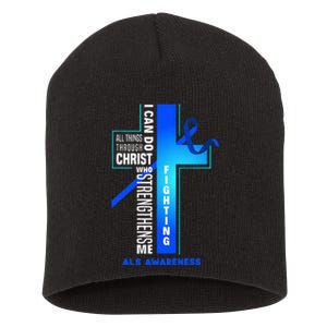 Faith God Jesus Christ Als Warrior Als Fighter Als Awareness Short Acrylic Beanie