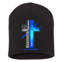 Faith God Jesus Christ Als Warrior Als Fighter Als Awareness Short Acrylic Beanie