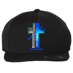 Faith God Jesus Christ Als Warrior Als Fighter Als Awareness Wool Snapback Cap