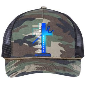 Faith God Jesus Christ Als Warrior Als Fighter Als Awareness Retro Rope Trucker Hat Cap