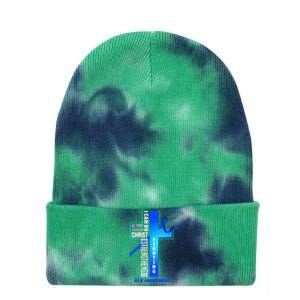 Faith God Jesus Christ Als Warrior Als Fighter Als Awareness Tie Dye 12in Knit Beanie