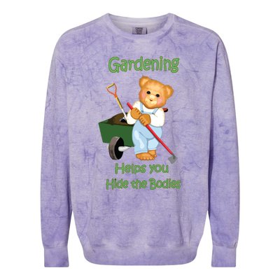 Funny Gardener Joke Gardening Helps You Hide The Bodies Colorblast Crewneck Sweatshirt