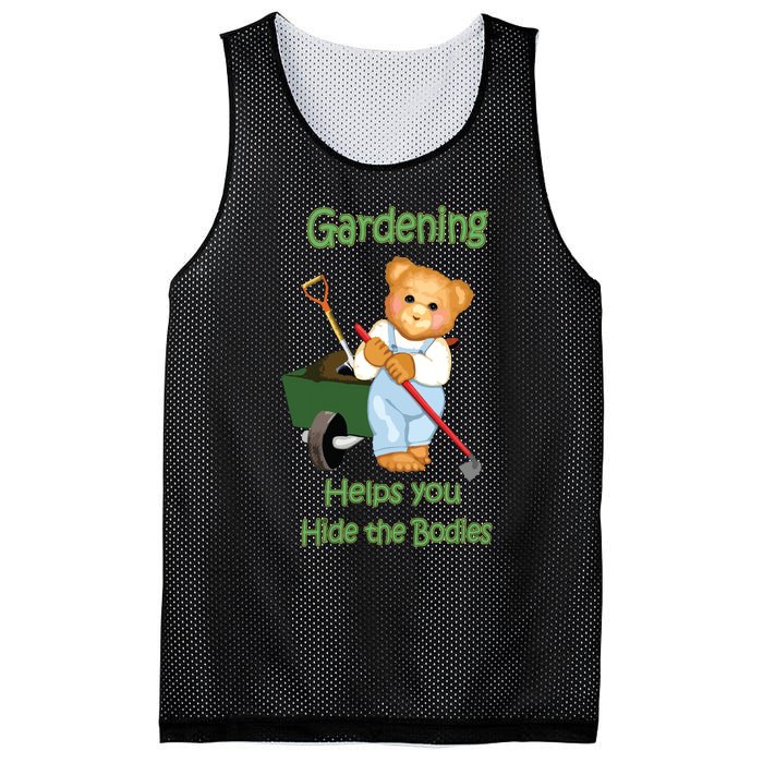 Funny Gardener Joke Gardening Helps You Hide The Bodies Mesh Reversible Basketball Jersey Tank