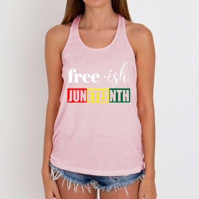 Freemeaningful Giftish Juneteenth Black History American June 19th 1965 Gift Women's Knotted Racerback Tank