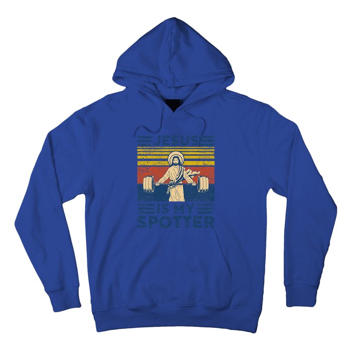 Funny Gym Jesus Is My Spotter Funny Workout Jesus Hoodie