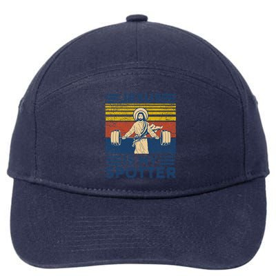 Funny Gym Jesus Is My Spotter Funny Workout Jesus 7-Panel Snapback Hat