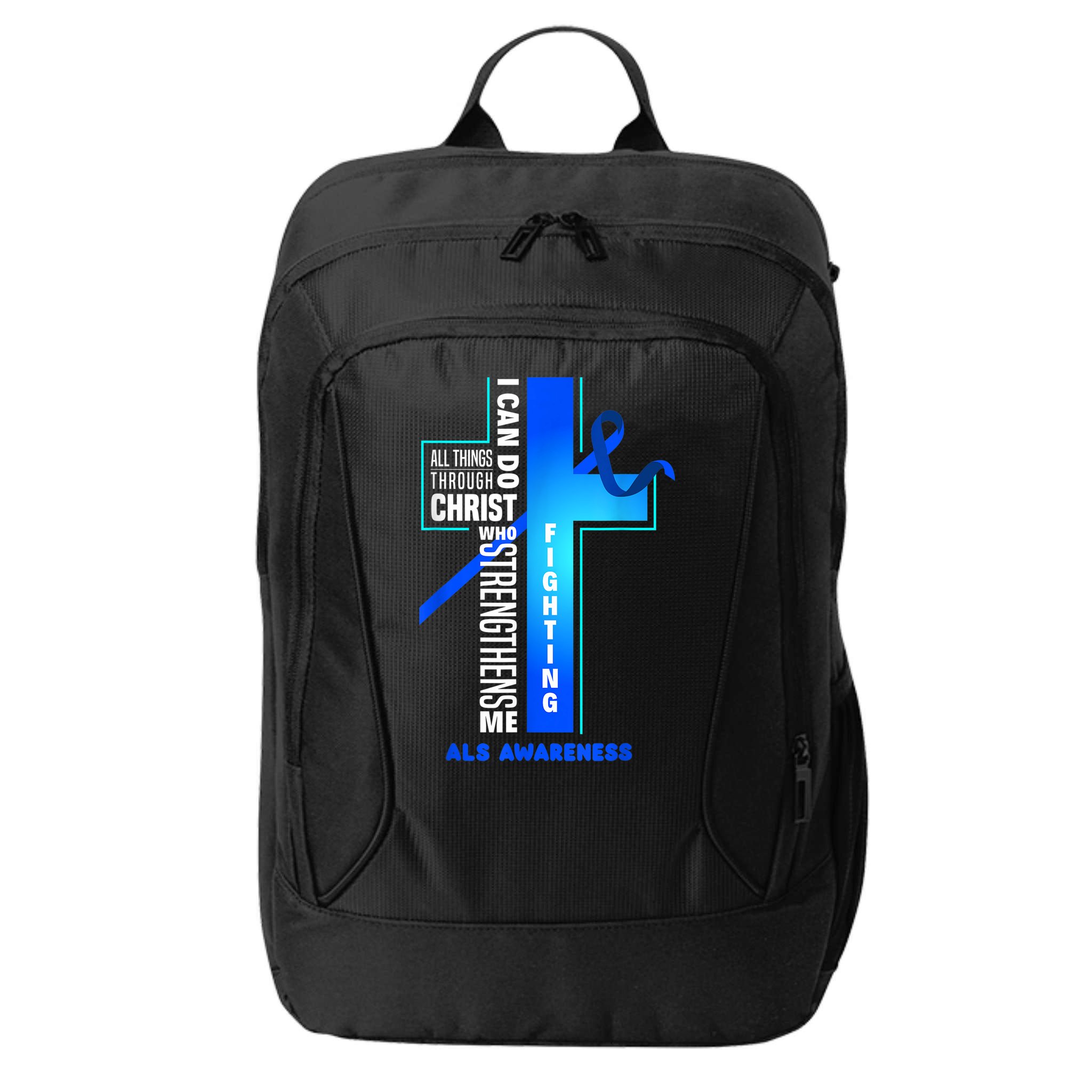 Faith God Jesus Christ ALS Warrior ALS Fighter ALS Awareness City Backpack