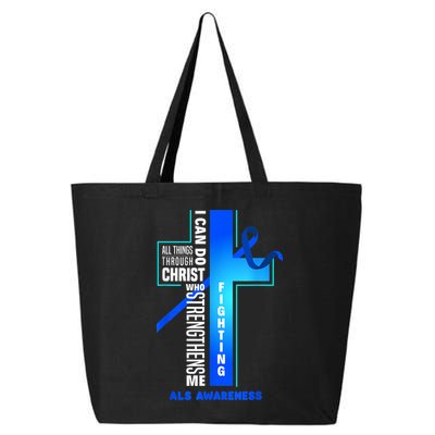 Faith God Jesus Christ ALS Warrior ALS Fighter ALS Awareness 25L Jumbo Tote