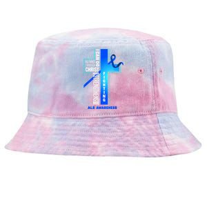 Faith God Jesus Christ ALS Warrior ALS Fighter ALS Awareness Tie-Dyed Bucket Hat