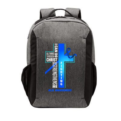 Faith God Jesus Christ ALS Warrior ALS Fighter ALS Awareness Vector Backpack