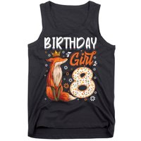 Funny Gift Kids Fox Animal Lovers 8th Birthday Girl Fox Bday 8 Year Old Gift Tank Top