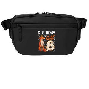 Funny Gift Kids Fox Animal Lovers 8th Birthday Girl Fox Bday 8 Year Old Gift Crossbody Pack