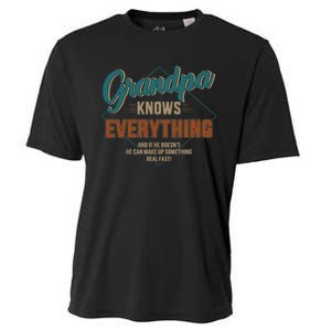 Funny grandpa knows everything for father's day Cooling Performance Crew T-Shirt