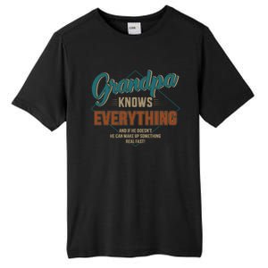 Funny grandpa knows everything for father's day Tall Fusion ChromaSoft Performance T-Shirt