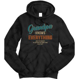 Funny grandpa knows everything for father's day Tie Dye Hoodie