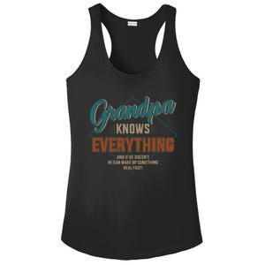 Funny Grandpa Knows Everything For Fathers Day Great Gift Ladies PosiCharge Competitor Racerback Tank