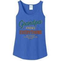 Funny Grandpa Knows Everything For Fathers Day Great Gift Ladies Essential Tank