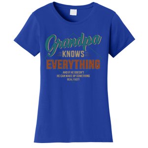 Funny Grandpa Knows Everything For Fathers Day Great Gift Women's T-Shirt