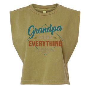 Funny Grandpa Knows Everything For Fathers Day Great Gift Garment-Dyed Women's Muscle Tee