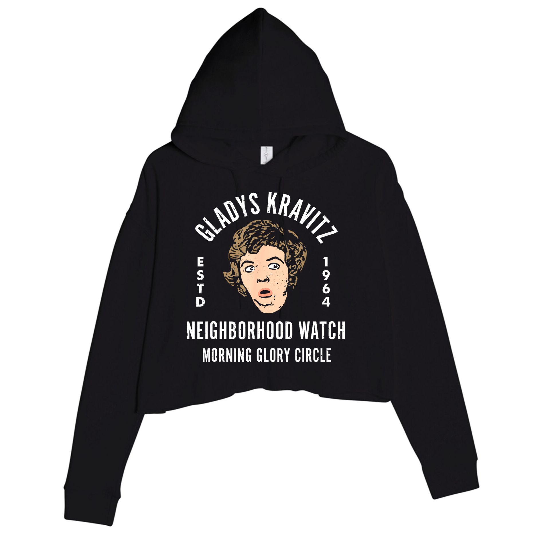 Funny Gladys Kravitz Neighborhood Watch Unisex Crop Fleece Hoodie