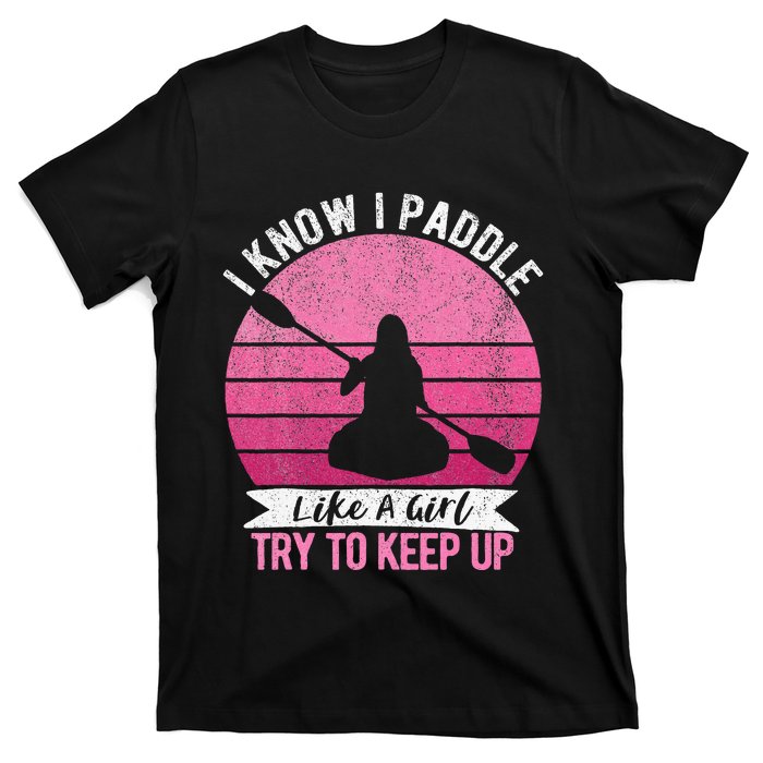 Funny Girl Kayak Retro Kayaking Paddling T-Shirt