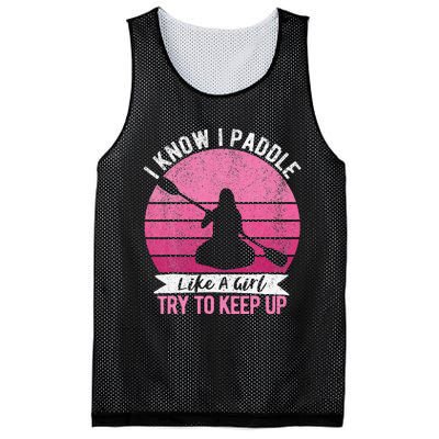 Funny Girl Kayak Retro Kayaking Paddling Mesh Reversible Basketball Jersey Tank