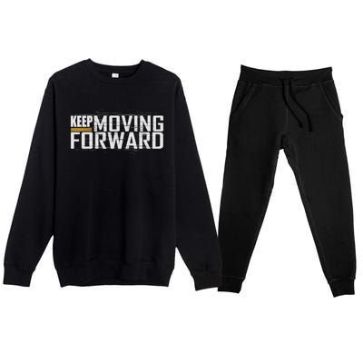 Fitness Gym Keep Moving Forward (Art In Front And Back) Premium Crewneck Sweatsuit Set