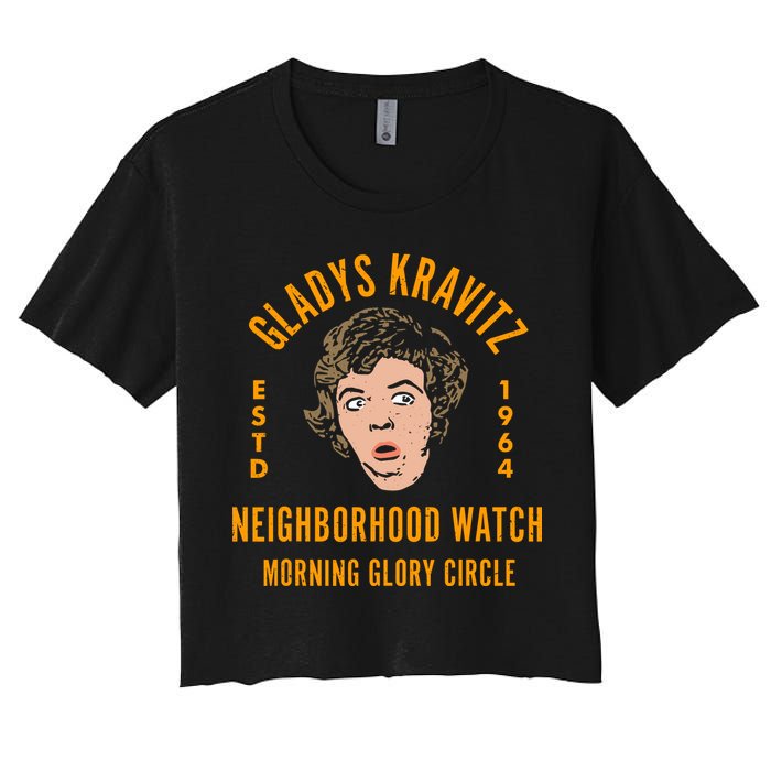 Funny Gladys Kravitz Neighborhood Watch Unisex Women's Crop Top Tee