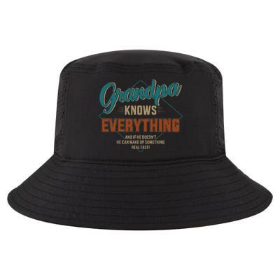 Funny Grandpa Knows Everything For Fathers Day Cool Comfort Performance Bucket Hat