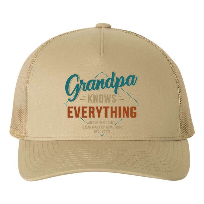 Funny Grandpa Knows Everything For Fathers Day Yupoong Adult 5-Panel Trucker Hat