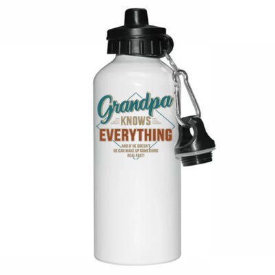 Funny Grandpa Knows Everything For FatherS Day Cute Gift Aluminum Water Bottle