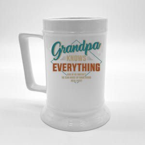 Funny Grandpa Knows Everything For FatherS Day Cute Gift Beer Stein