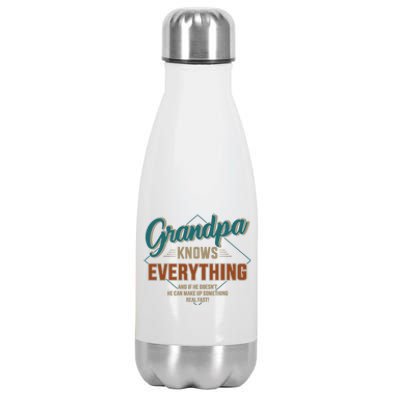 Funny Grandpa Knows Everything For FatherS Day Cute Gift Stainless Steel Insulated Water Bottle