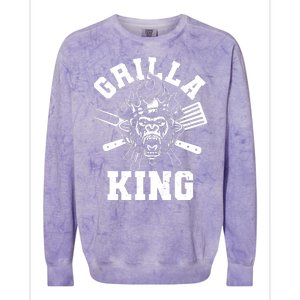 Funny Grilla King Gorilla King Of The Grill Colorblast Crewneck Sweatshirt