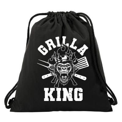 Funny Grilla King Gorilla King Of The Grill Drawstring Bag