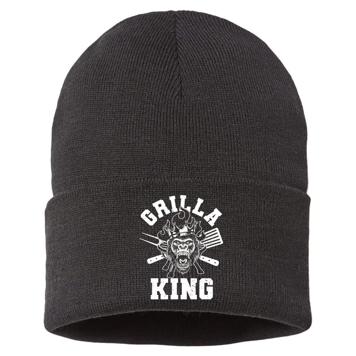 Funny Grilla King Gorilla King Of The Grill Sustainable Knit Beanie