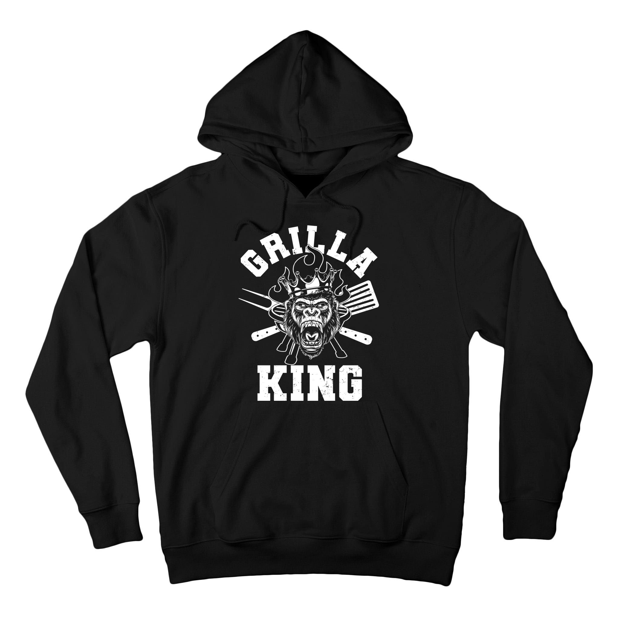 Funny Grilla King Gorilla King Of The Grill Tall Hoodie