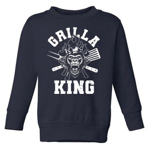 Funny Grilla King Gorilla King Of The Grill Toddler Sweatshirt