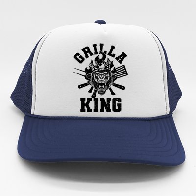 Funny Grilla King Gorilla King Of The Grill Trucker Hat