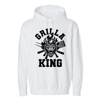 Funny Grilla King Gorilla King Of The Grill Garment-Dyed Fleece Hoodie