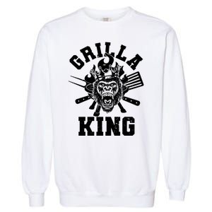 Funny Grilla King Gorilla King Of The Grill Garment-Dyed Sweatshirt