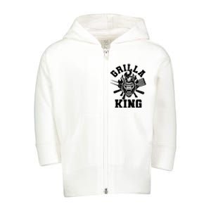 Funny Grilla King Gorilla King Of The Grill Toddler Zip Fleece Hoodie