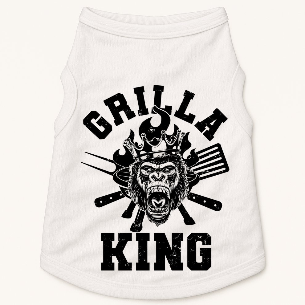 Funny Grilla King Gorilla King Of The Grill Doggie Tank