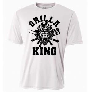 Funny Grilla King Gorilla King Of The Grill Cooling Performance Crew T-Shirt